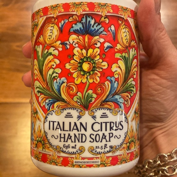 NEW! Deruta Hand Soap Home and Body Company 21.5 fl oz Italian Citrus Red Yellow - Picture 2 of 10